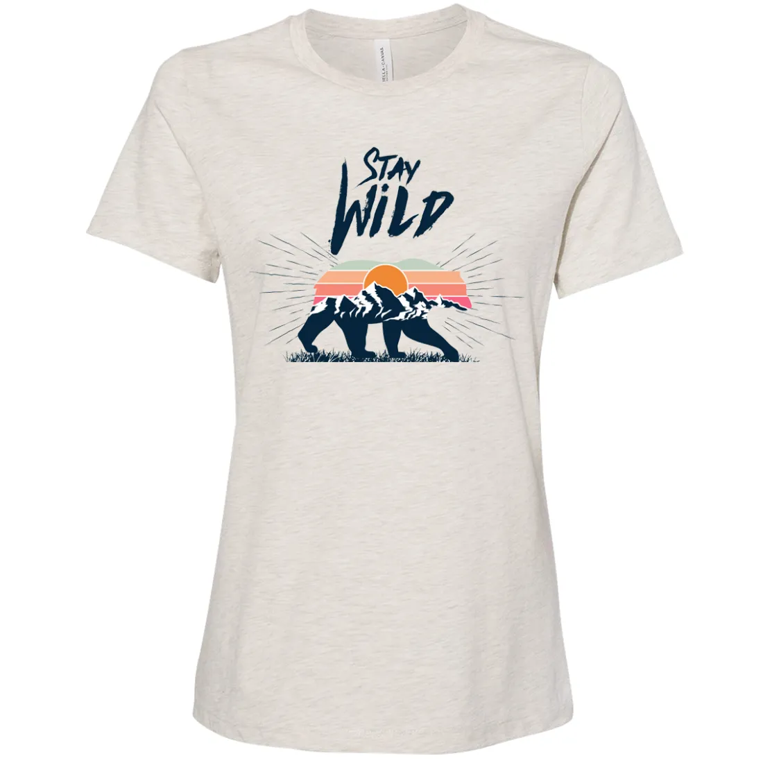 Stay Wild Sunset Bear Women's Relaxed Jersey Tee