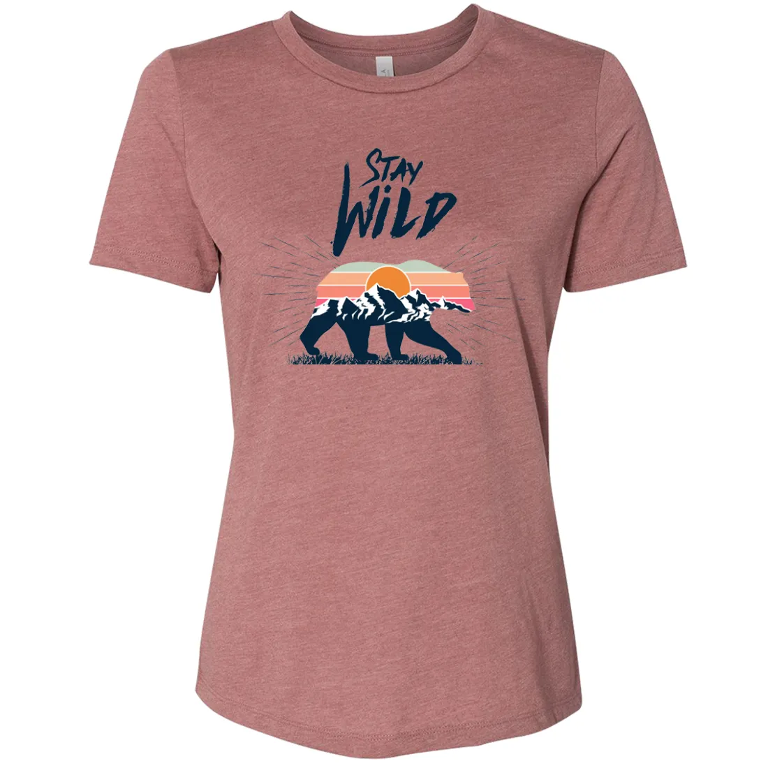 Stay Wild Sunset Bear Women's Relaxed Jersey Tee