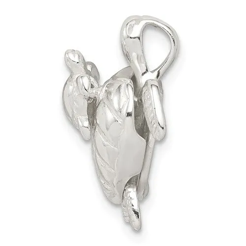 Sterling Silver Mother & Movable Baby Turtle Pendant