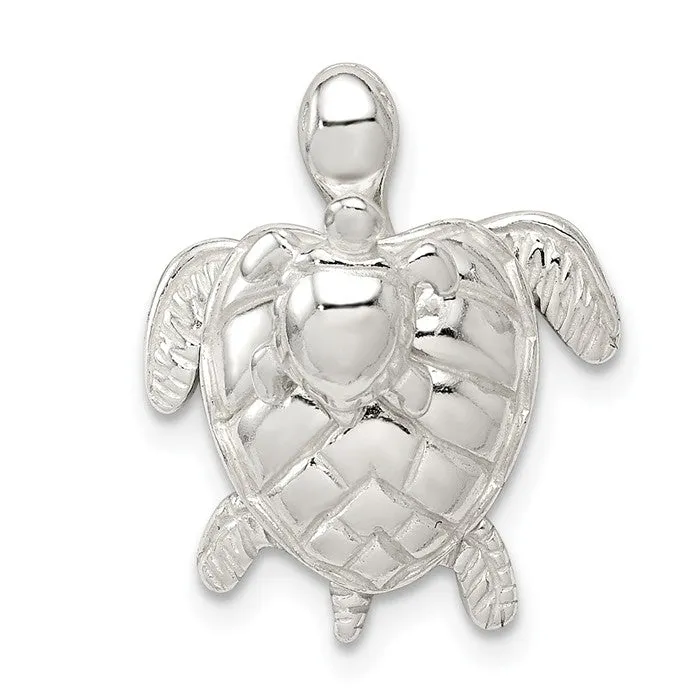 Sterling Silver Mother & Movable Baby Turtle Pendant