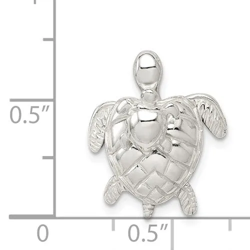 Sterling Silver Mother & Movable Baby Turtle Pendant