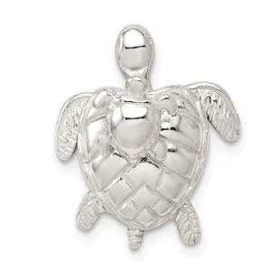Sterling Silver Mother & Movable Baby Turtle Pendant