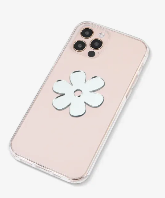 Stick-On Mirror Phone Decal - Flower