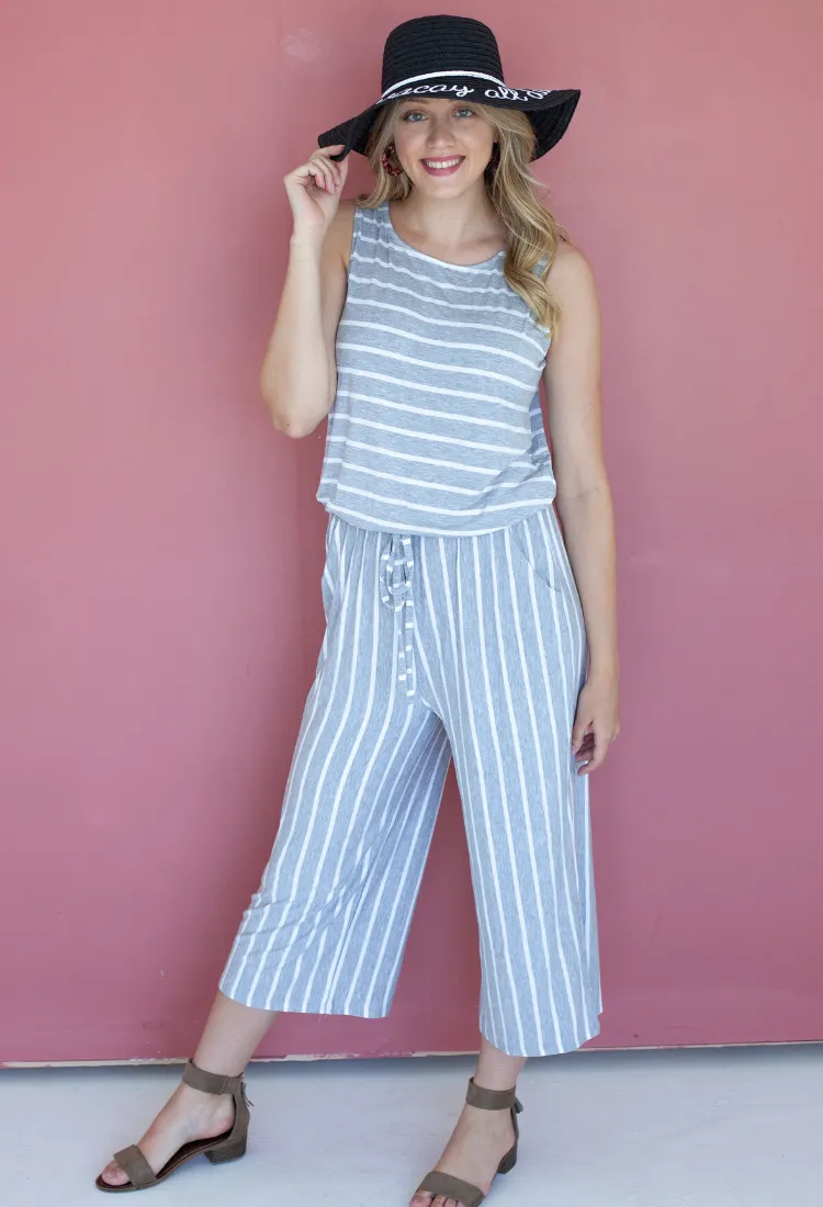 Stripe Capri Jumpsuit