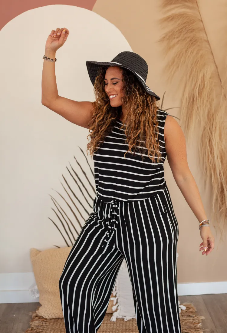 Stripe Capri Jumpsuit