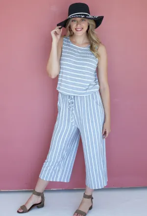 Stripe Capri Jumpsuit