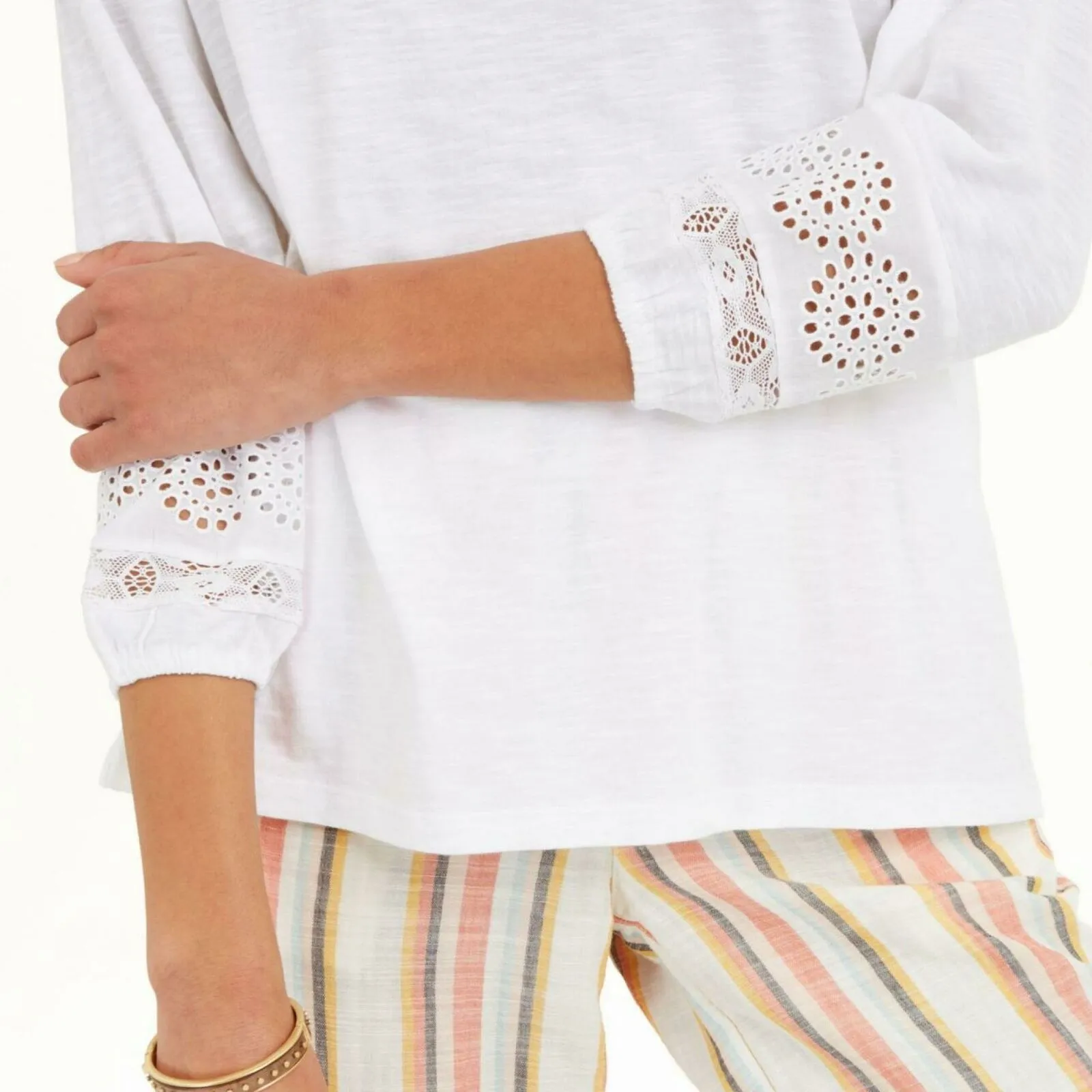 Style & Co. Women's Cotton Eyelet Peasant Top