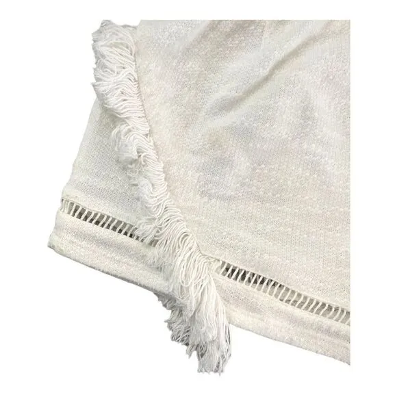 SUBOO Women's Shorts Castaway Fringing And Lattice Detailing White Size 2