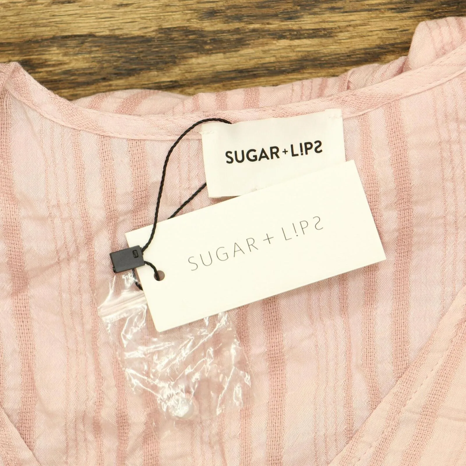 Sugar Lips Womens Aphrodites Striped Flutter Sleeve Mini Casual Dress Pink M
