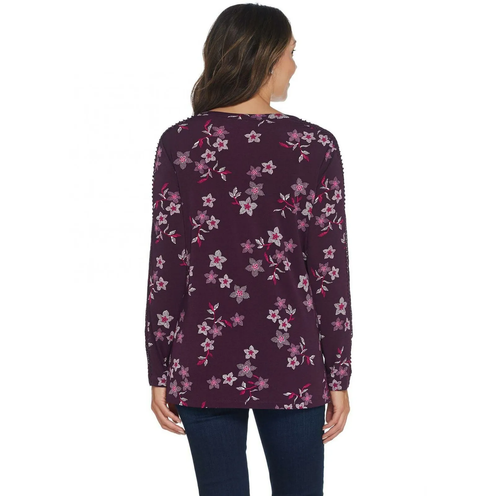 Susan Graver Women's Printed Textured Liquid Knit Tunic Top