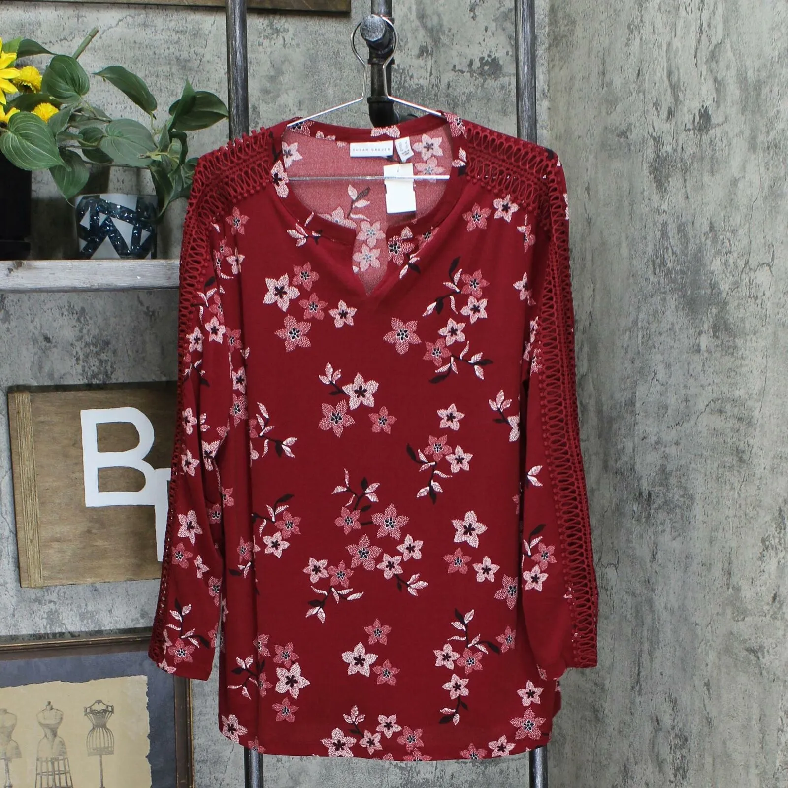 Susan Graver Women's Printed Textured Liquid Knit Tunic Top