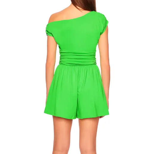 Susan Monaco Off Shoulder Romper 3" inseam - Zing