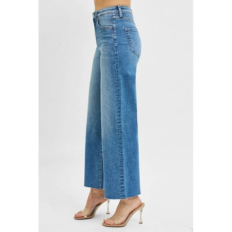 Tammy Control High Rise Crop Wide Leg Jeans-Risen