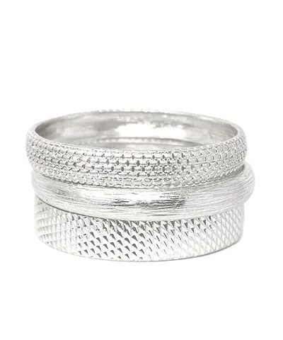 Textured Casting Bangle Bracelet Set
