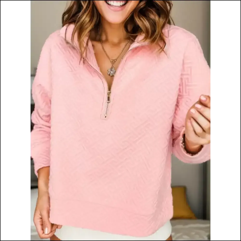 Textured Dropped Shoulder Long Sleeve Sweatshirt