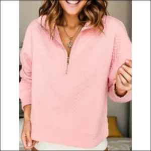 Textured Dropped Shoulder Long Sleeve Sweatshirt