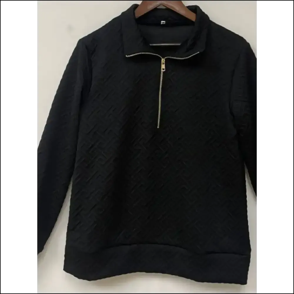 Textured Dropped Shoulder Long Sleeve Sweatshirt