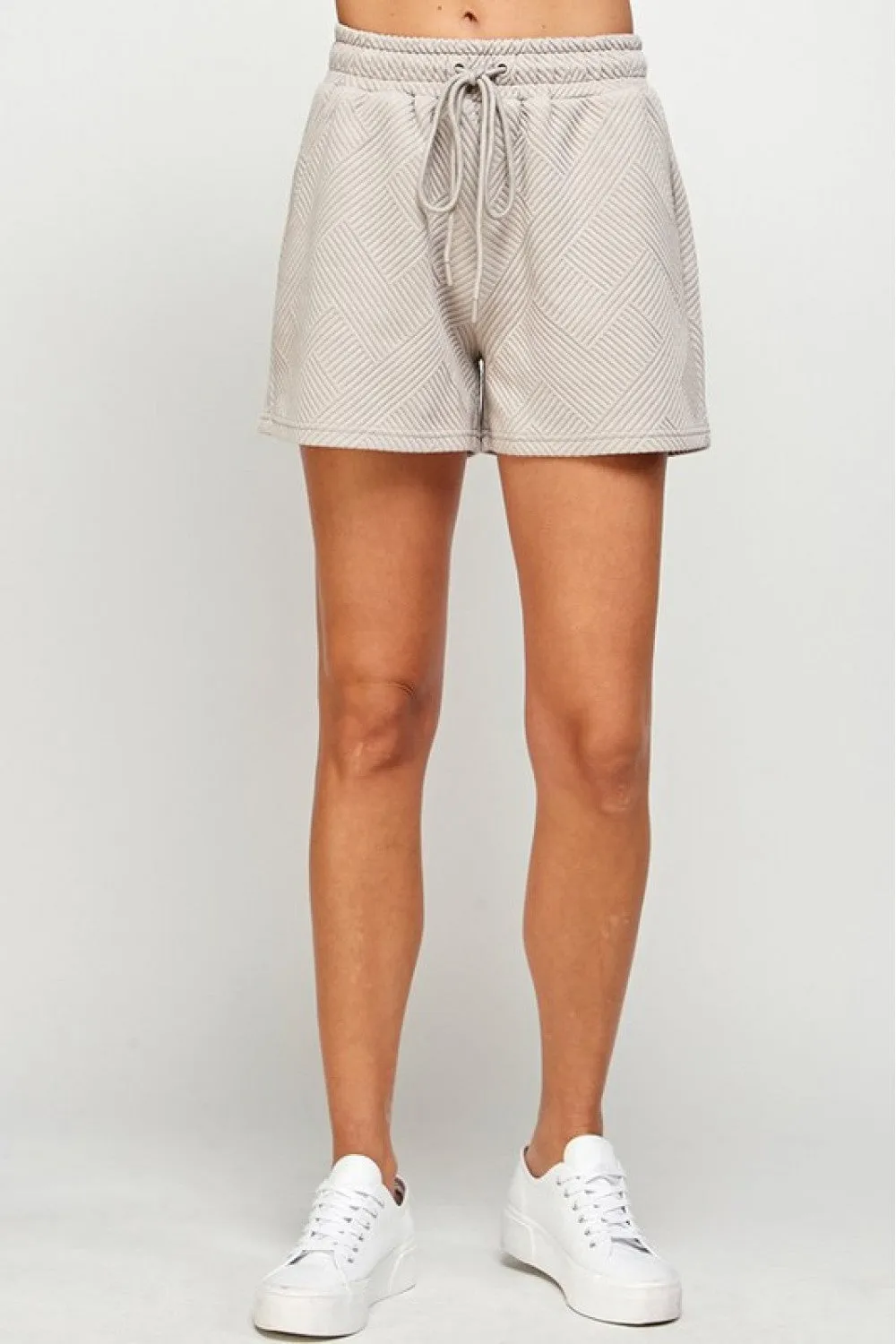 Textured Oversized Tee   Short Set {Oatmeal}