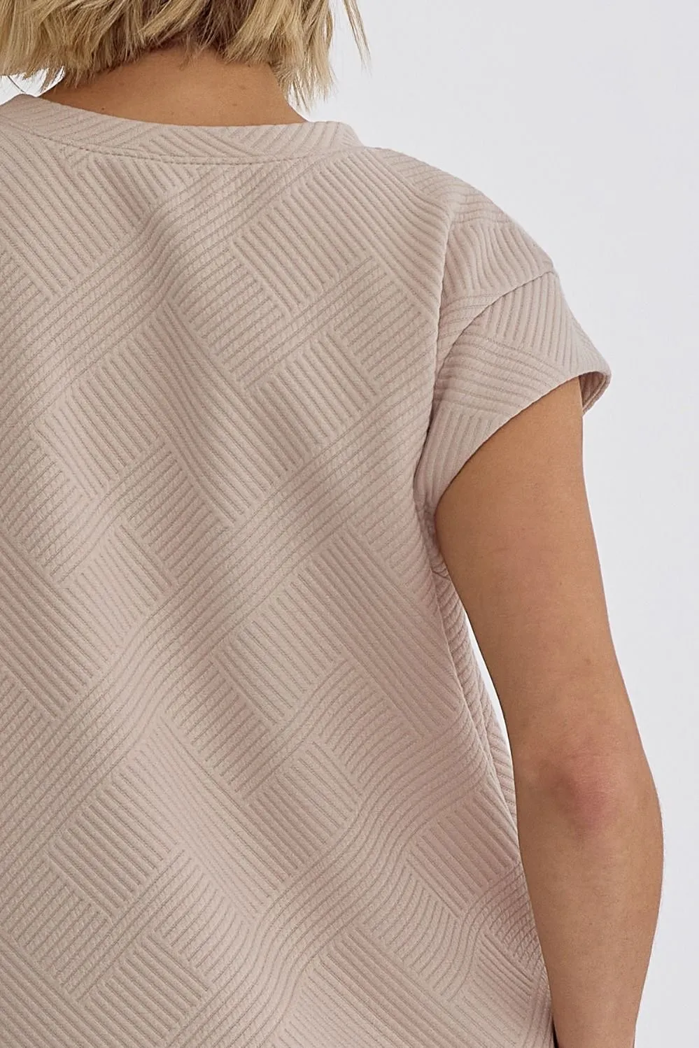 Textured Round Neck Sleeveless Mini Dress