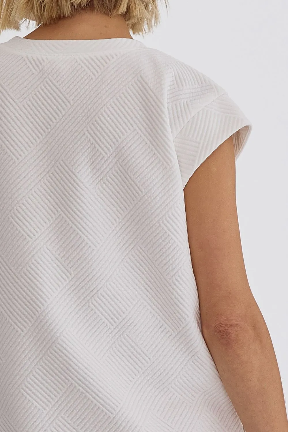 Textured Round Neck Sleeveless Mini Dress