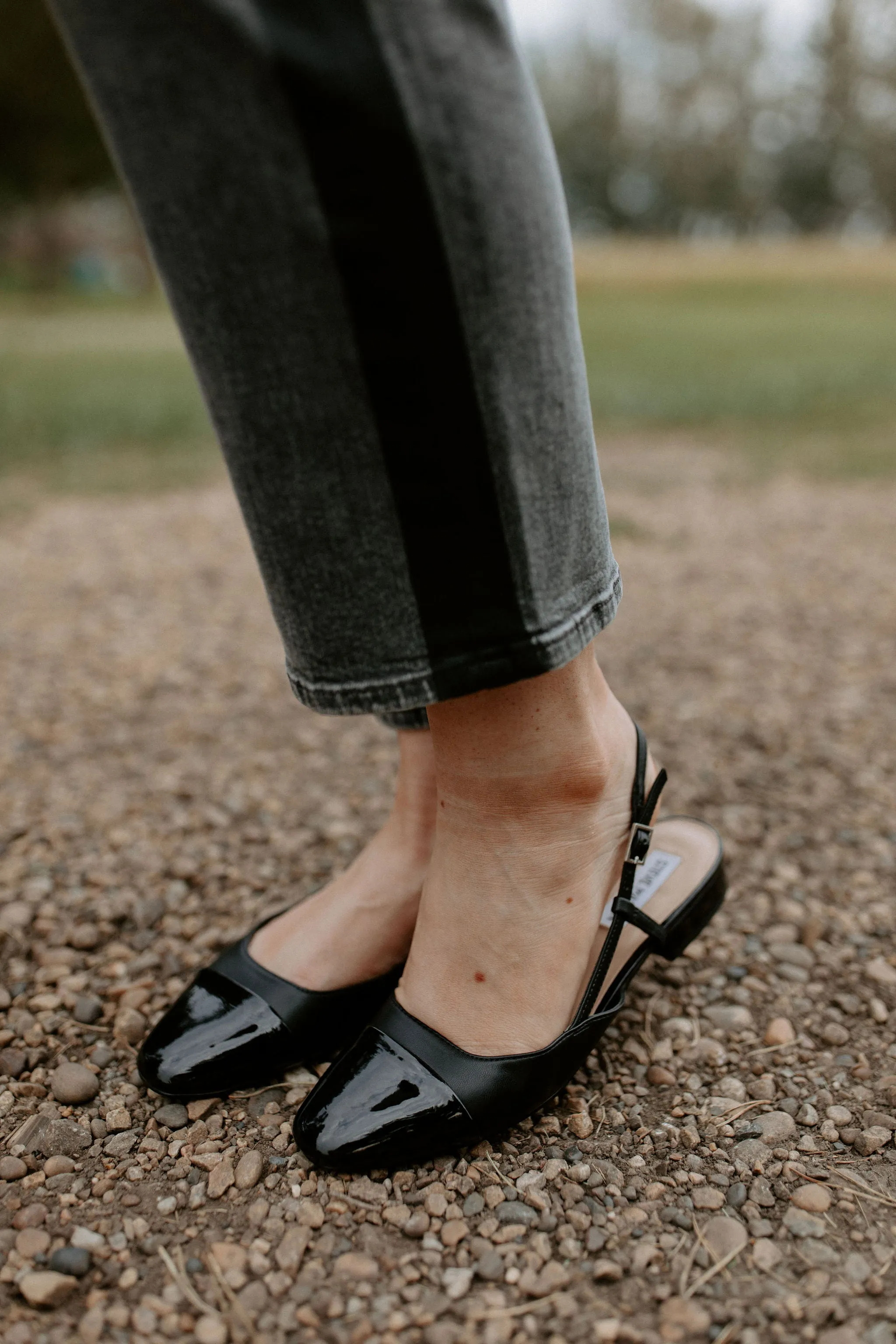 The Belinda Slingback Flat - Black