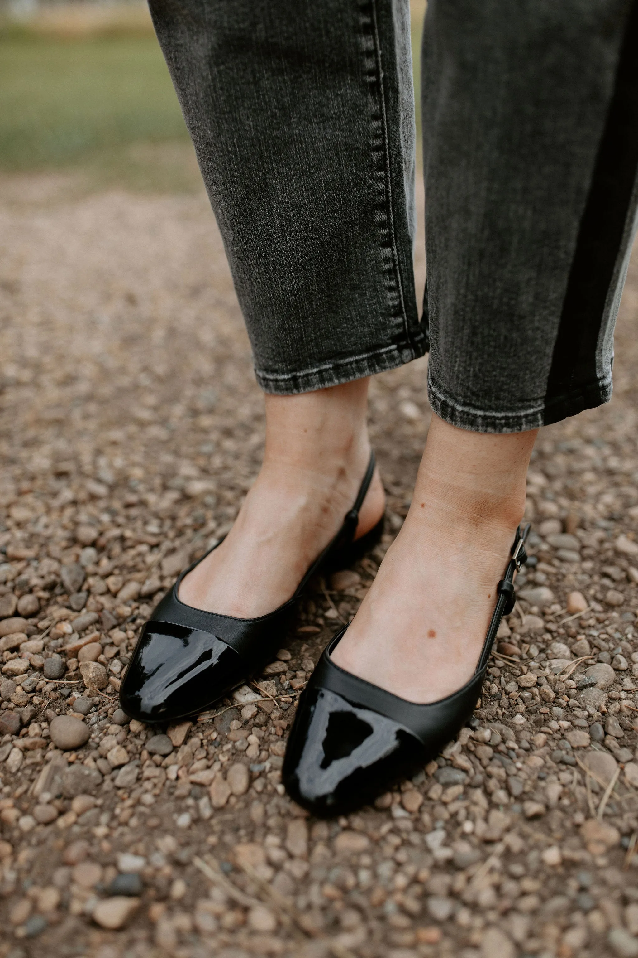 The Belinda Slingback Flat - Black