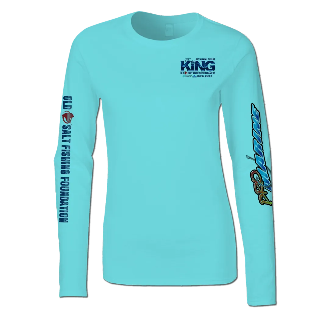 The KING - Spring 2021 - Ladies Long Sleeve Performance Shirt - Ocean Blue