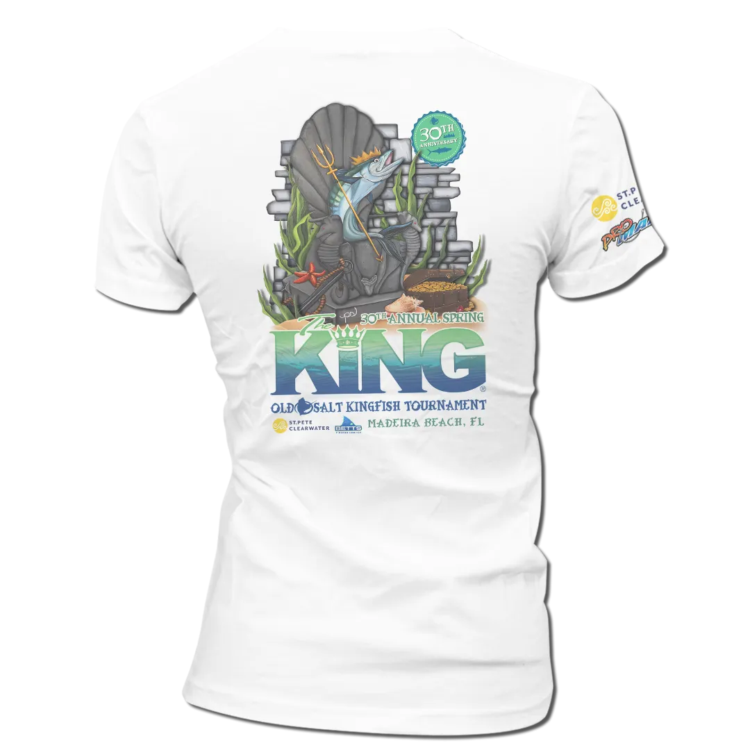 The KING - Spring 2023 - Ladies Short Sleeve V-Neck Shirt - White