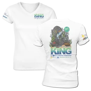 The KING - Spring 2023 - Ladies Short Sleeve V-Neck Shirt - White