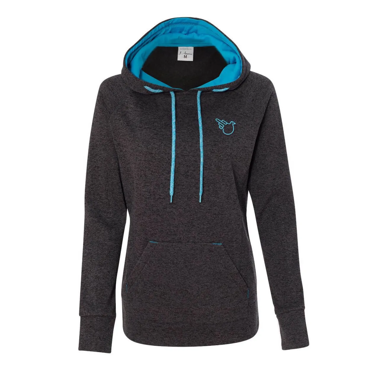 The Tara Hoodie - Onyx Fleck/Electric Blue