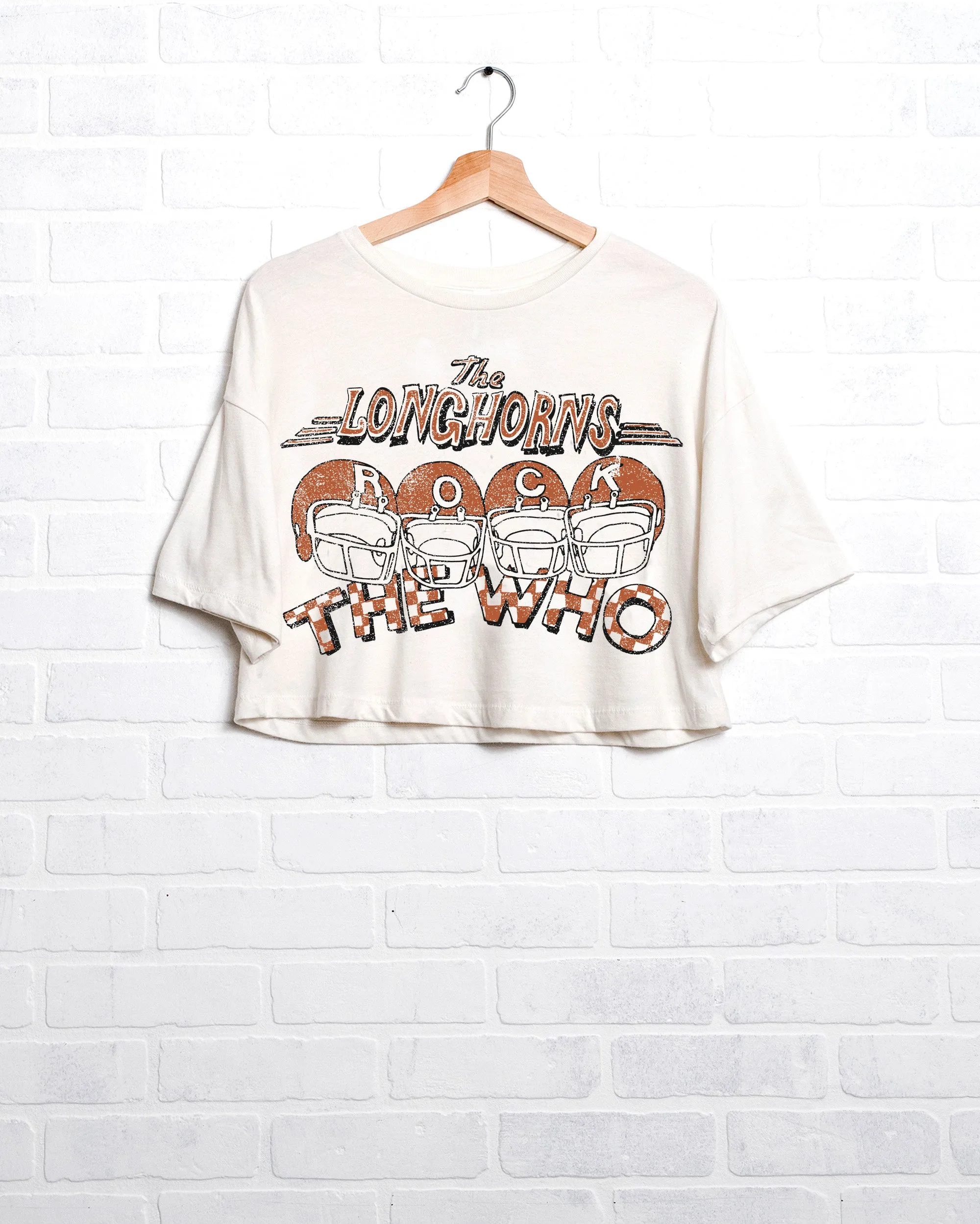 The Who Longhorns Rock White Cropped Tee