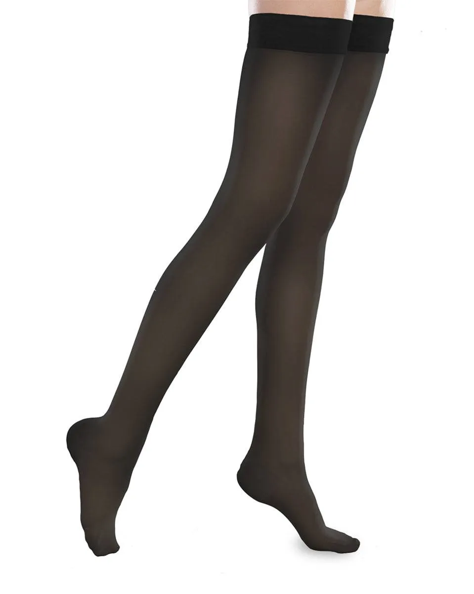 Therafirm Sheer Ease Women's Closed Toe Thigh High Stockings 15-20mmHg