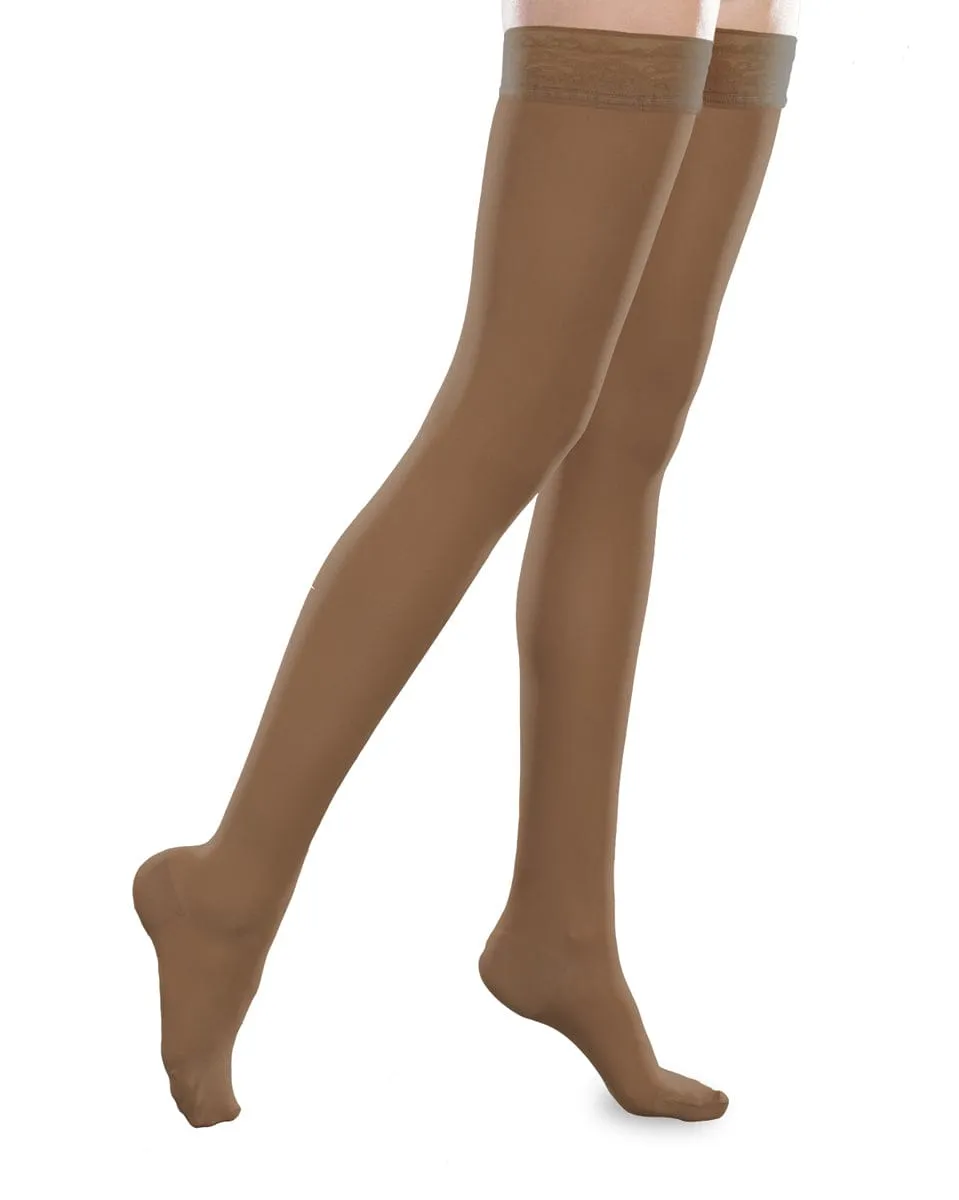 Therafirm Sheer Ease Women's Closed Toe Thigh High Stockings 15-20mmHg