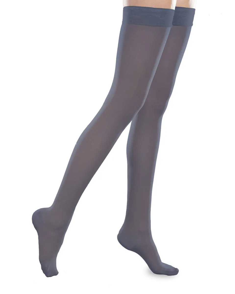 Therafirm Sheer Ease Women's Closed Toe Thigh High Stockings 15-20mmHg