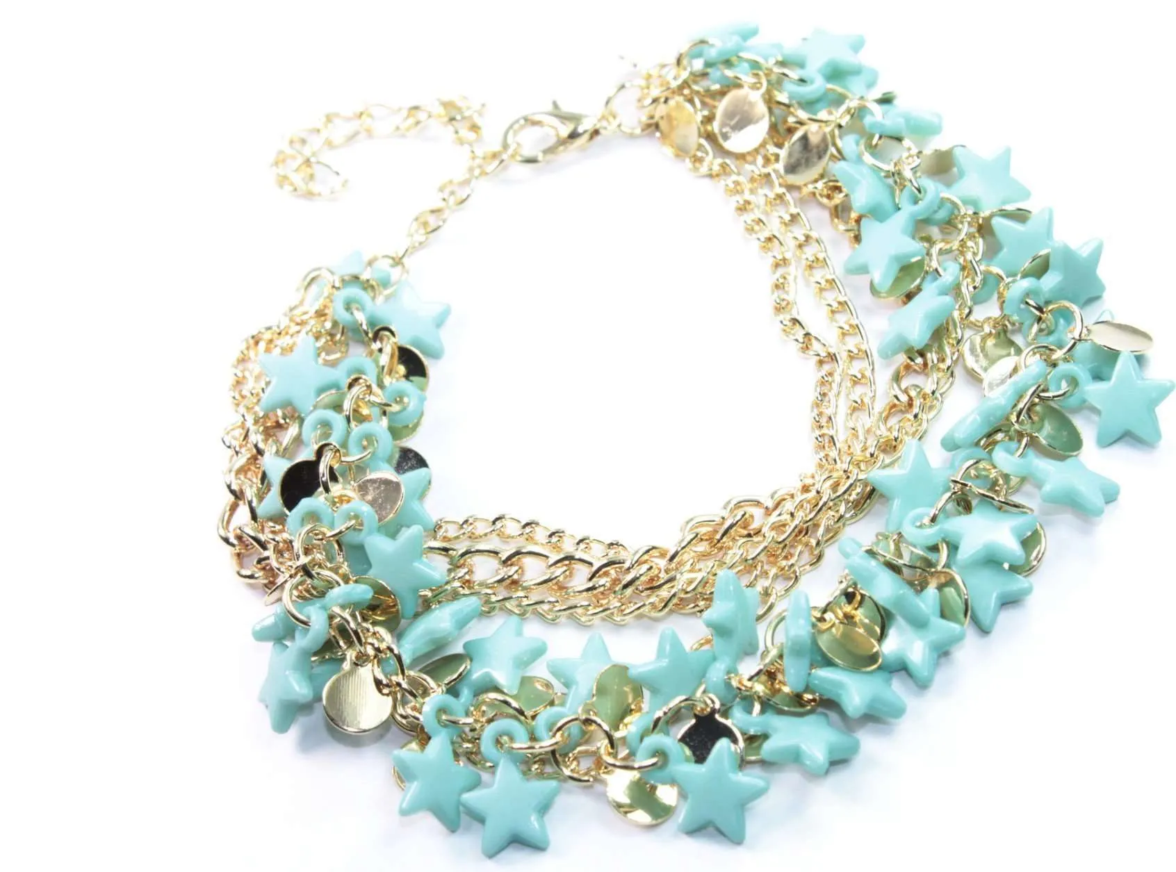 Three Tier Star Charm Bracelet