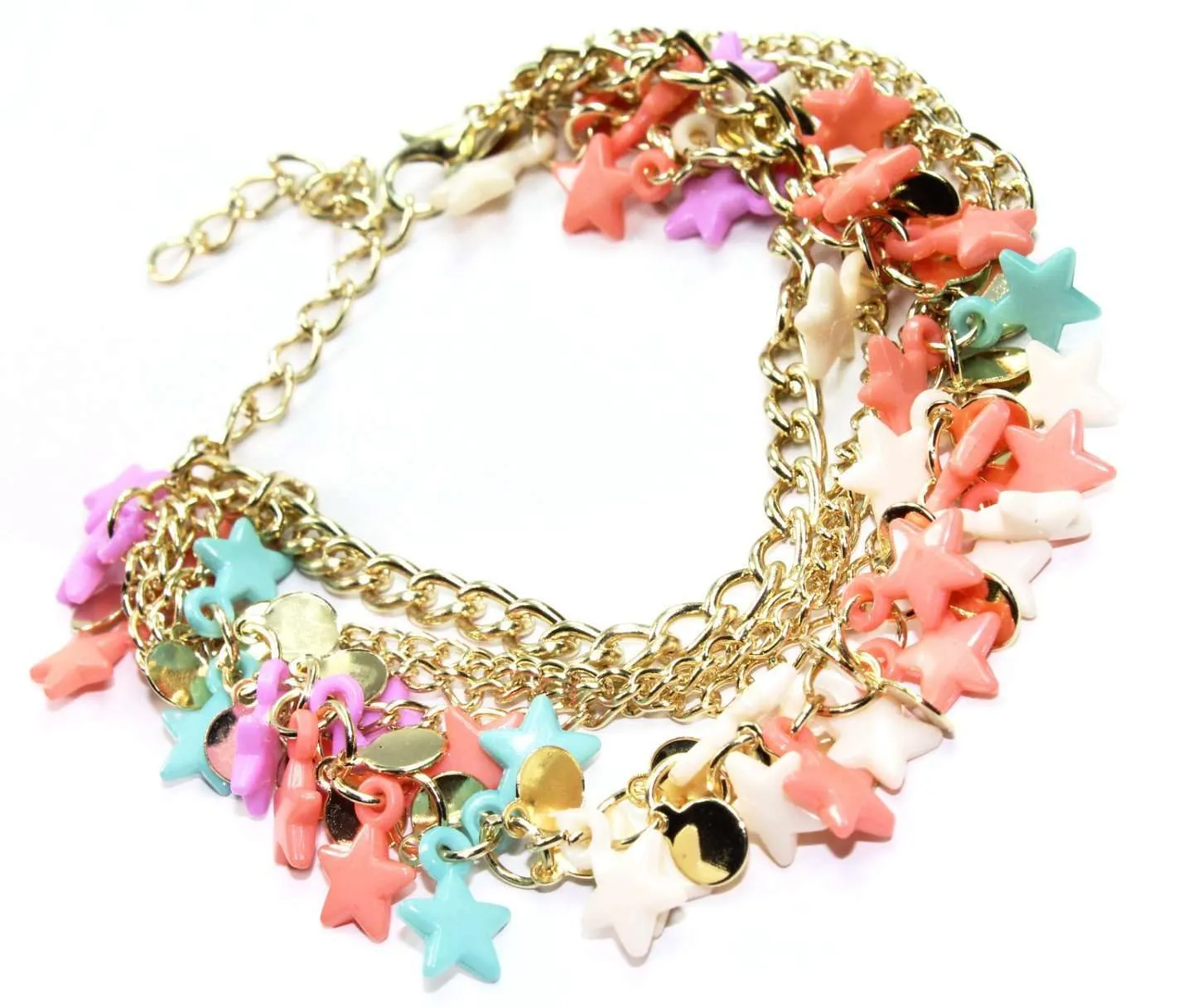 Three Tier Star Charm Bracelet
