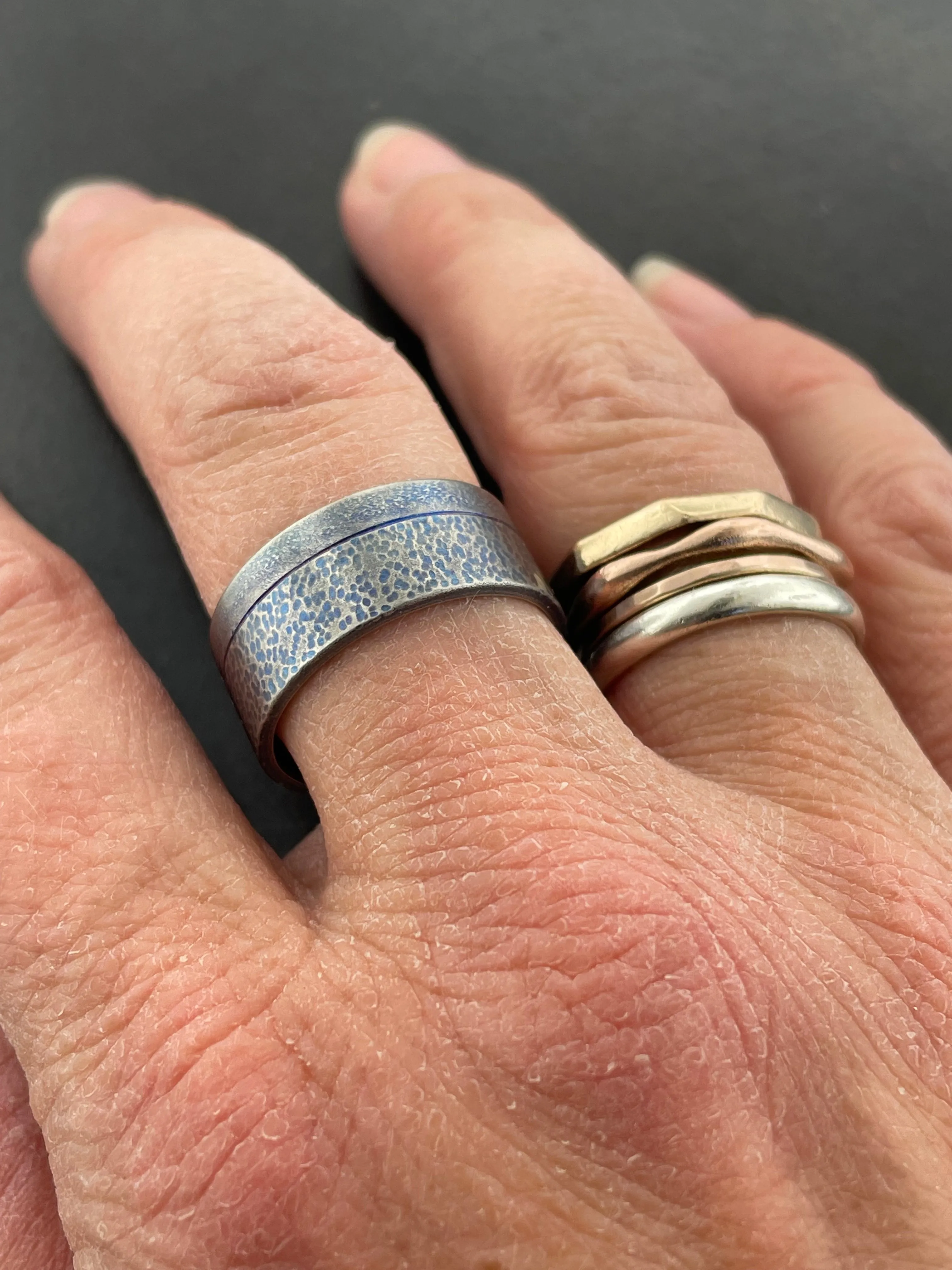 Titanium Simple Textured Band