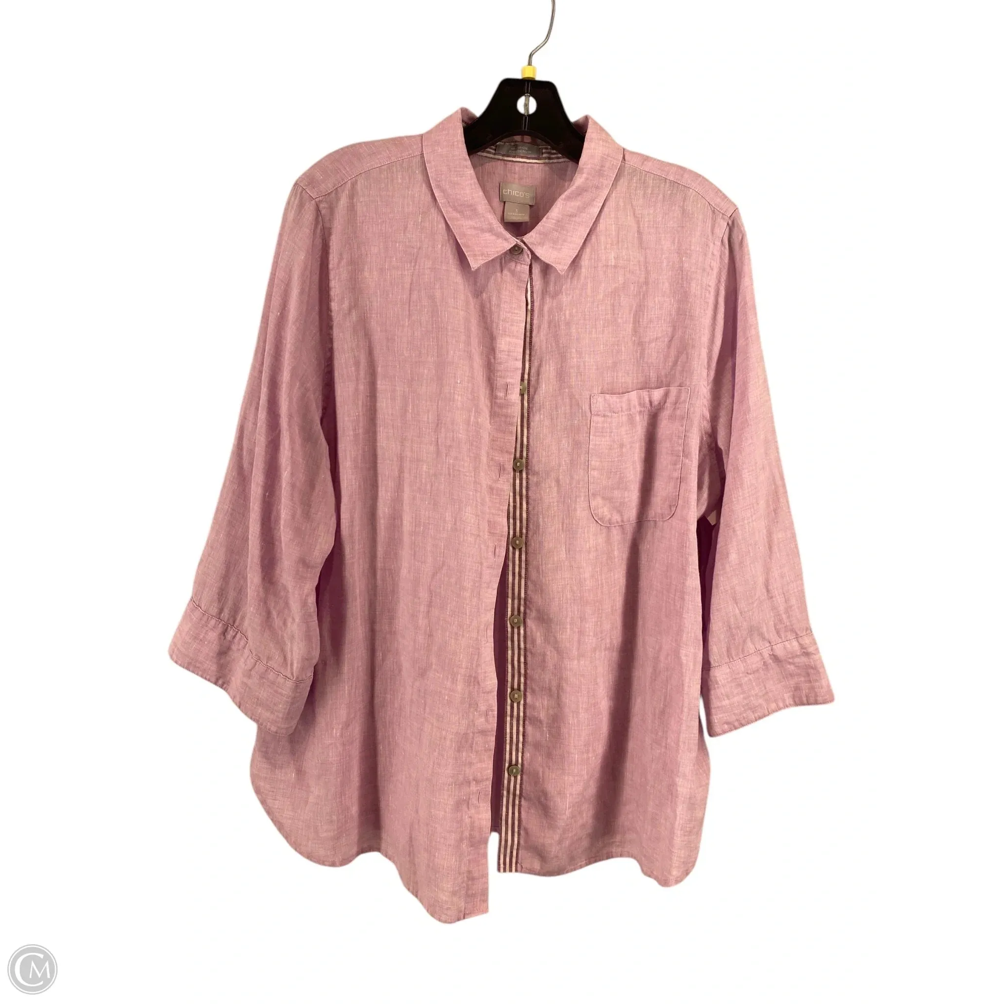 Top Long Sleeve By Chicos In Purple, Size: 2x