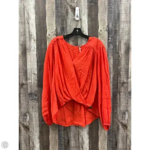 Top Long Sleeve By Free People In Orange, Size: M