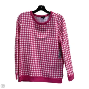 Top Long Sleeve By Talbots In Pink & White, Size: Lp