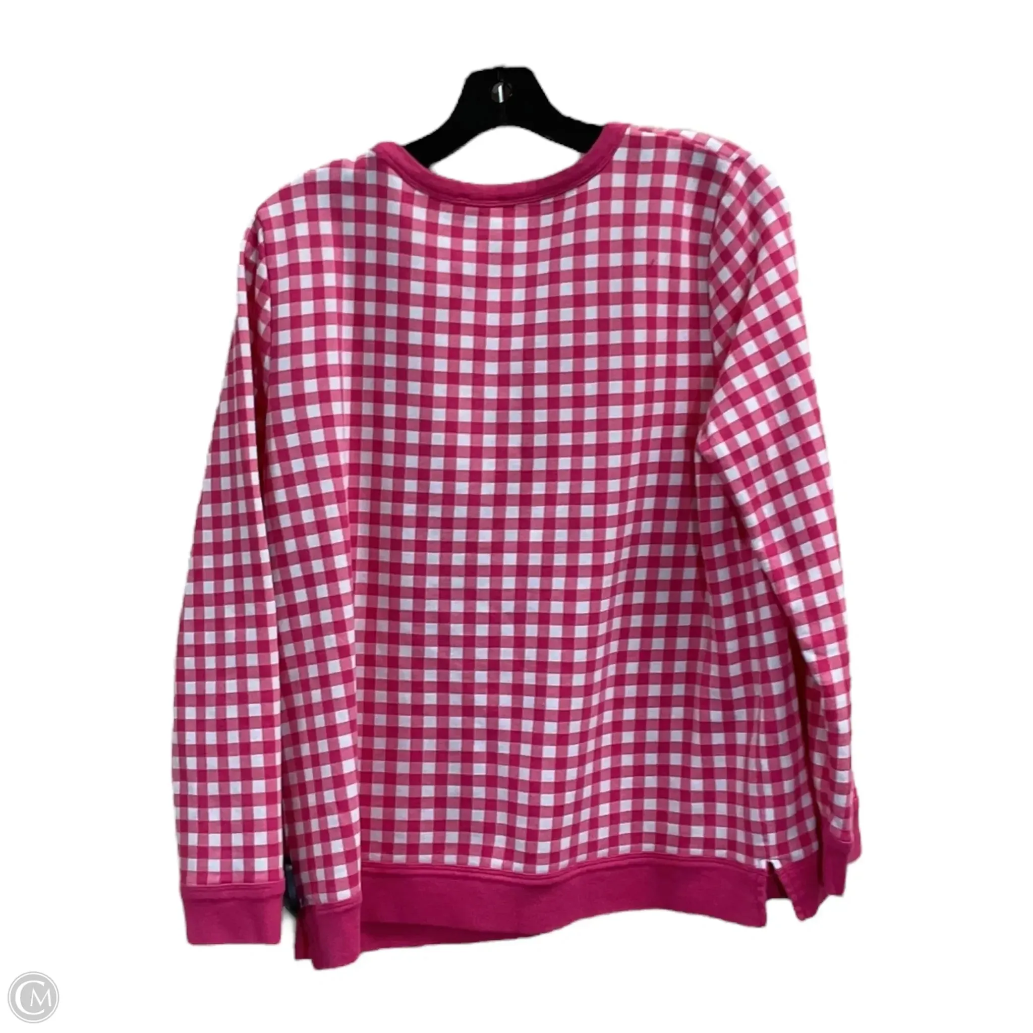 Top Long Sleeve By Talbots In Pink & White, Size: Lp