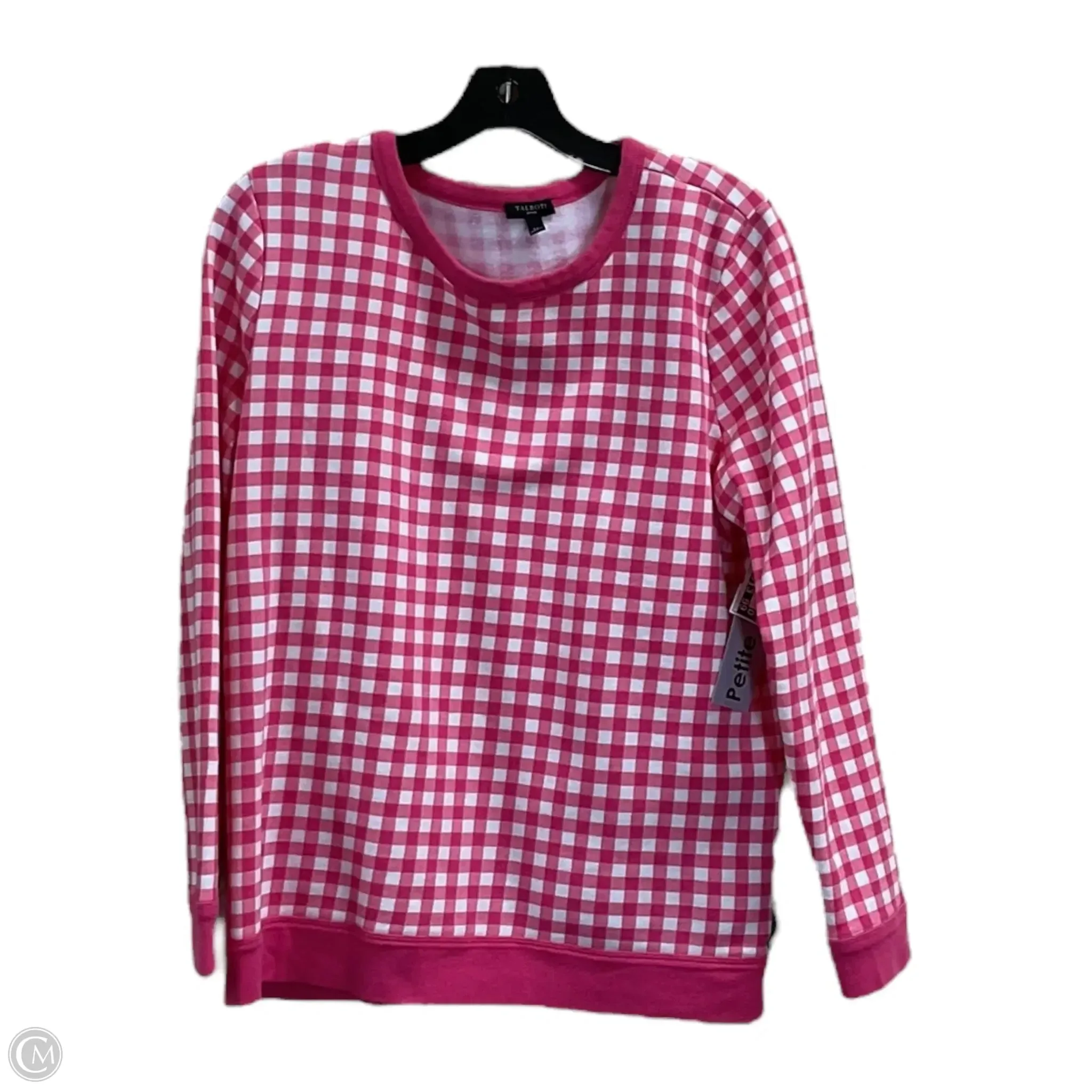 Top Long Sleeve By Talbots In Pink & White, Size: Lp