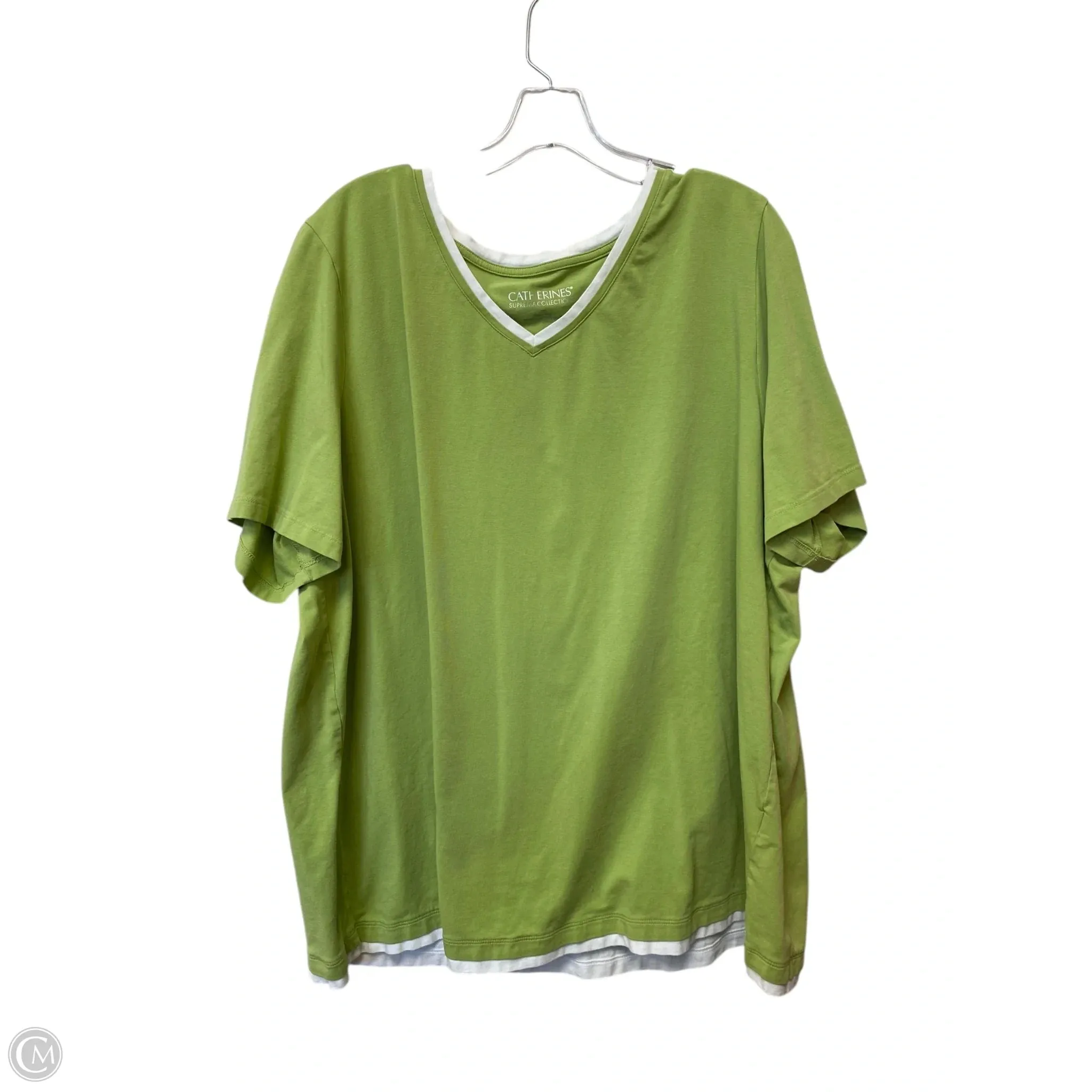 Top Short Sleeve Basic By Catherines In Green, Size: 2x