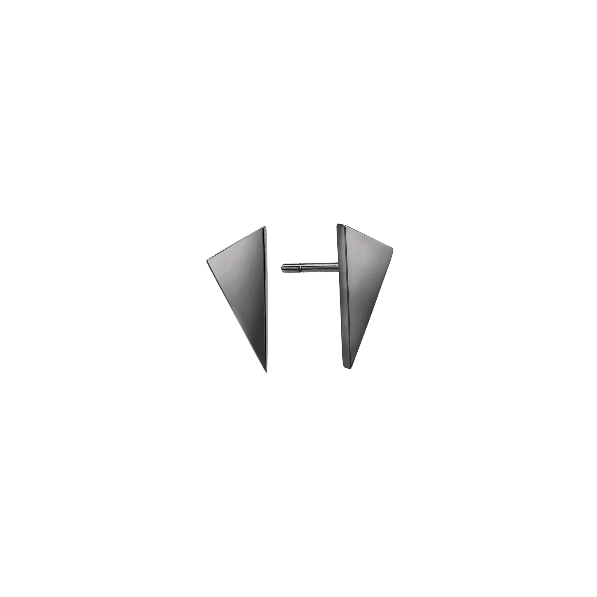 Triangle Studs | Black Gold