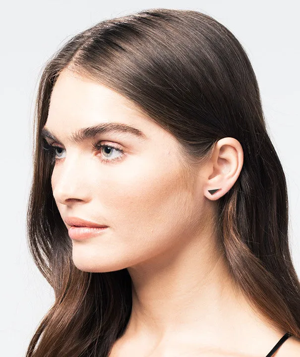 Triangle Studs | White Gold
