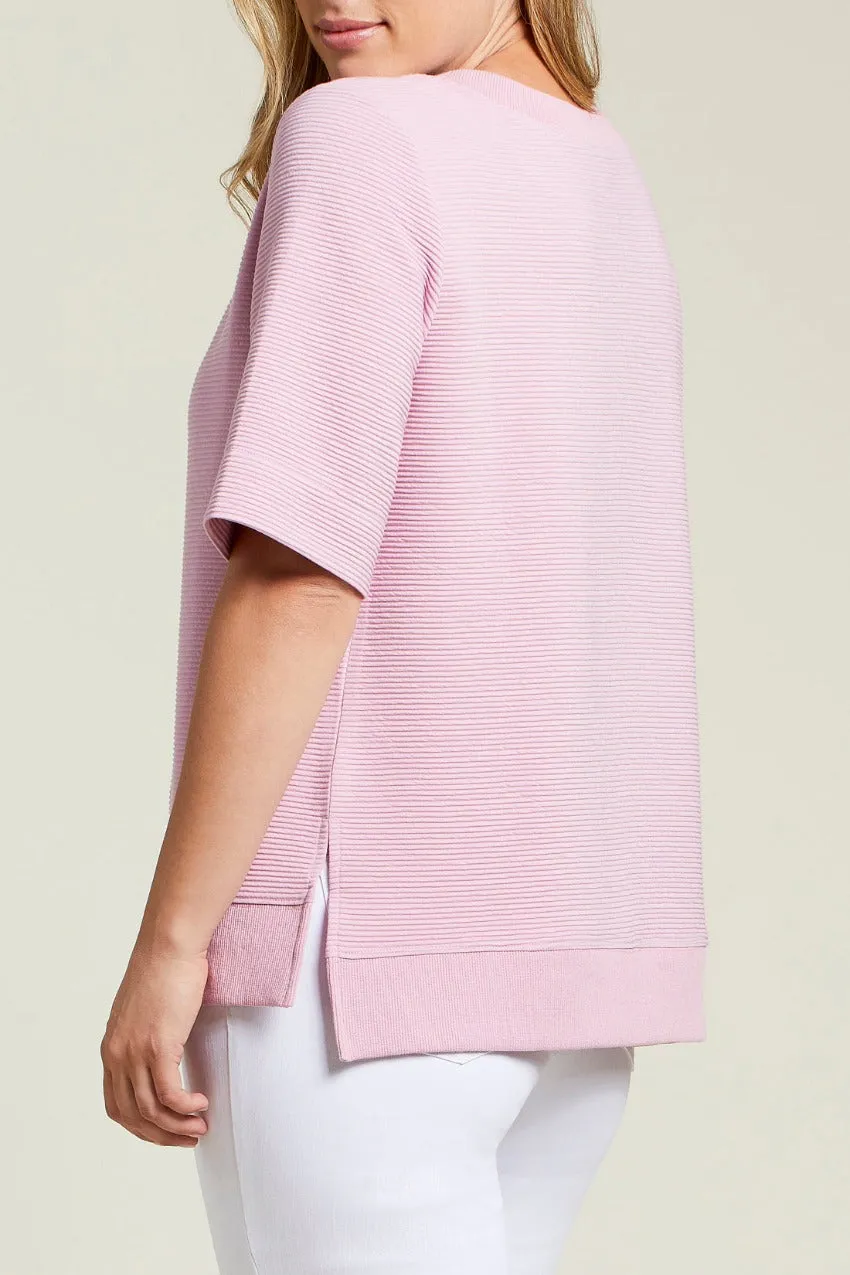 Tribal Boat Neck Elbow Sleeve With Side Slits