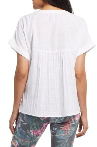 Tribal Dolman Blouse With Rolled Cuff