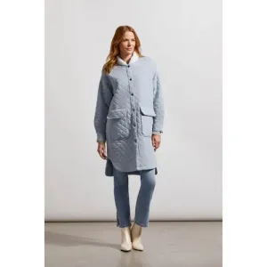 Tribal Long Quilted Coat with Sherpa Collar