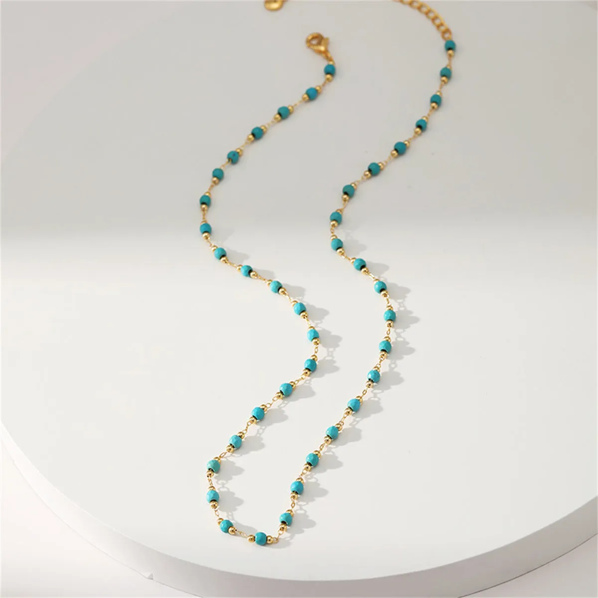 Turquoise & 18K Gold-Plated Bead Necklace