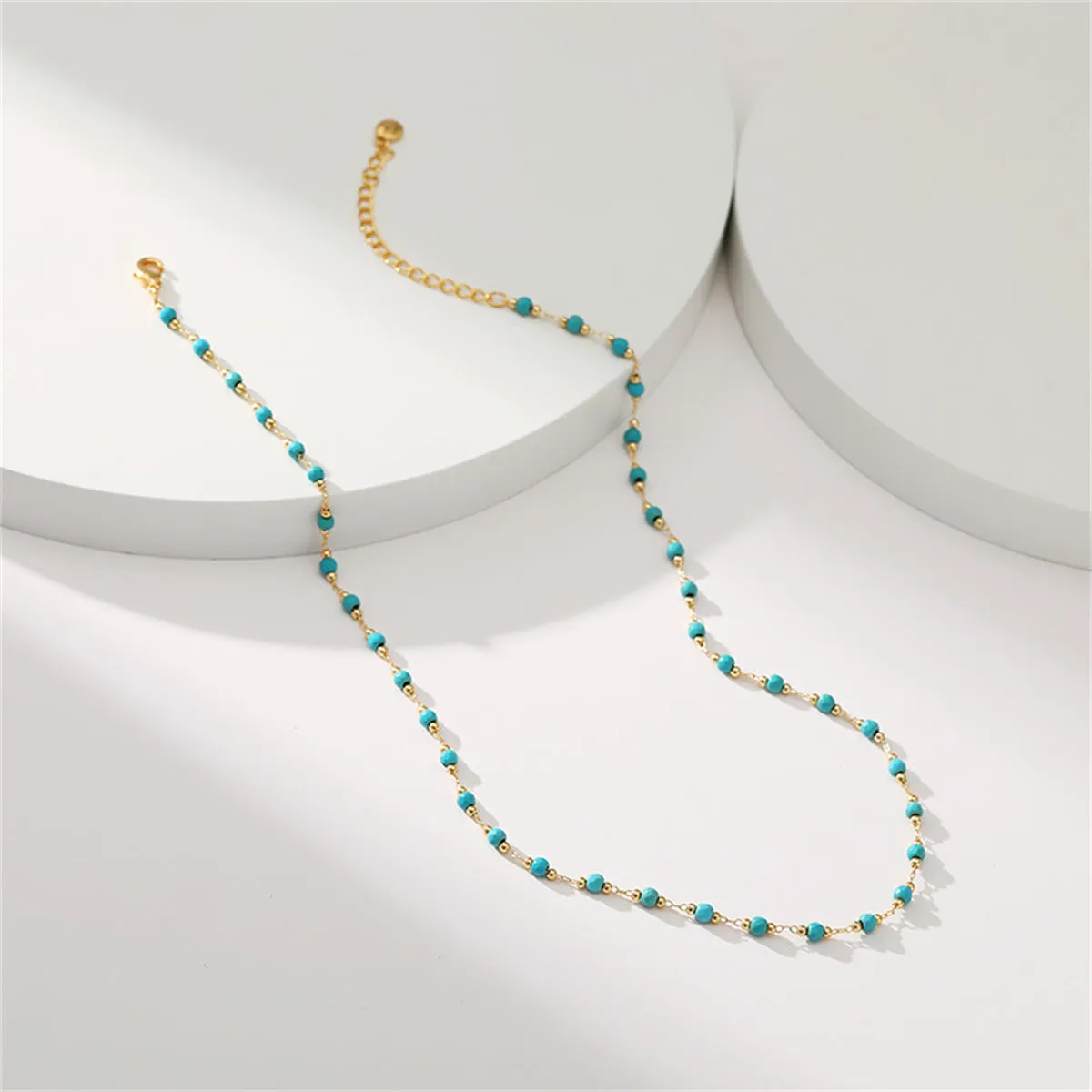 Turquoise & 18K Gold-Plated Bead Necklace